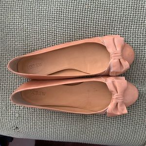 Jcrew nude patent leather bow flats